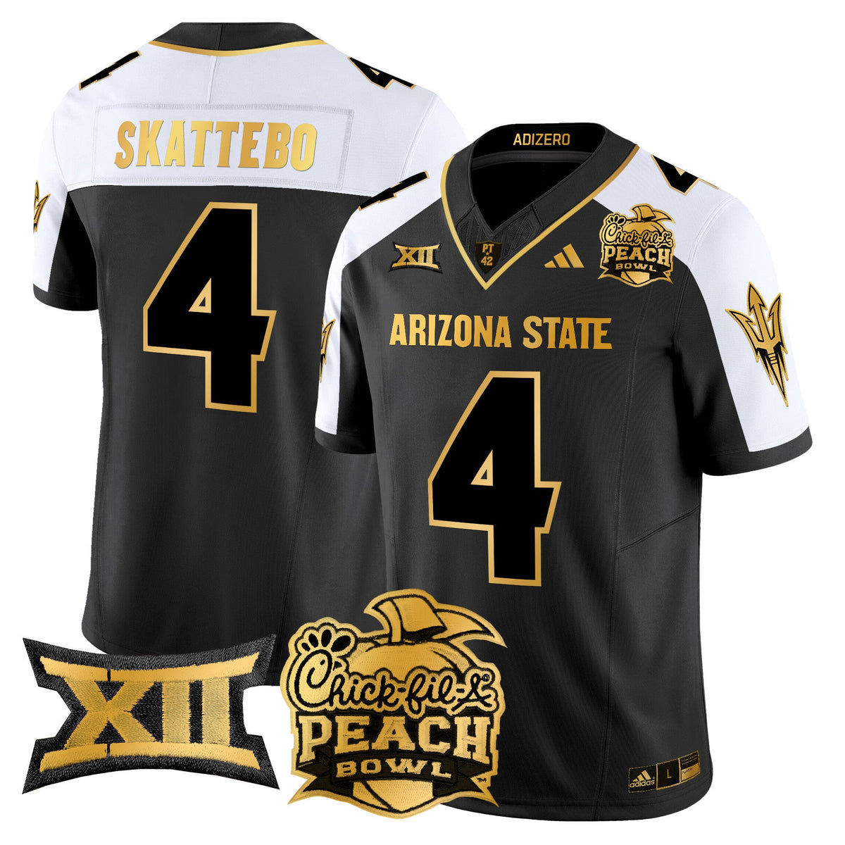 Men's Arizona State Sun Devils 2025 Peach Bowl Gold Vapor Limited Jersey V2 - All Stitched - image 2