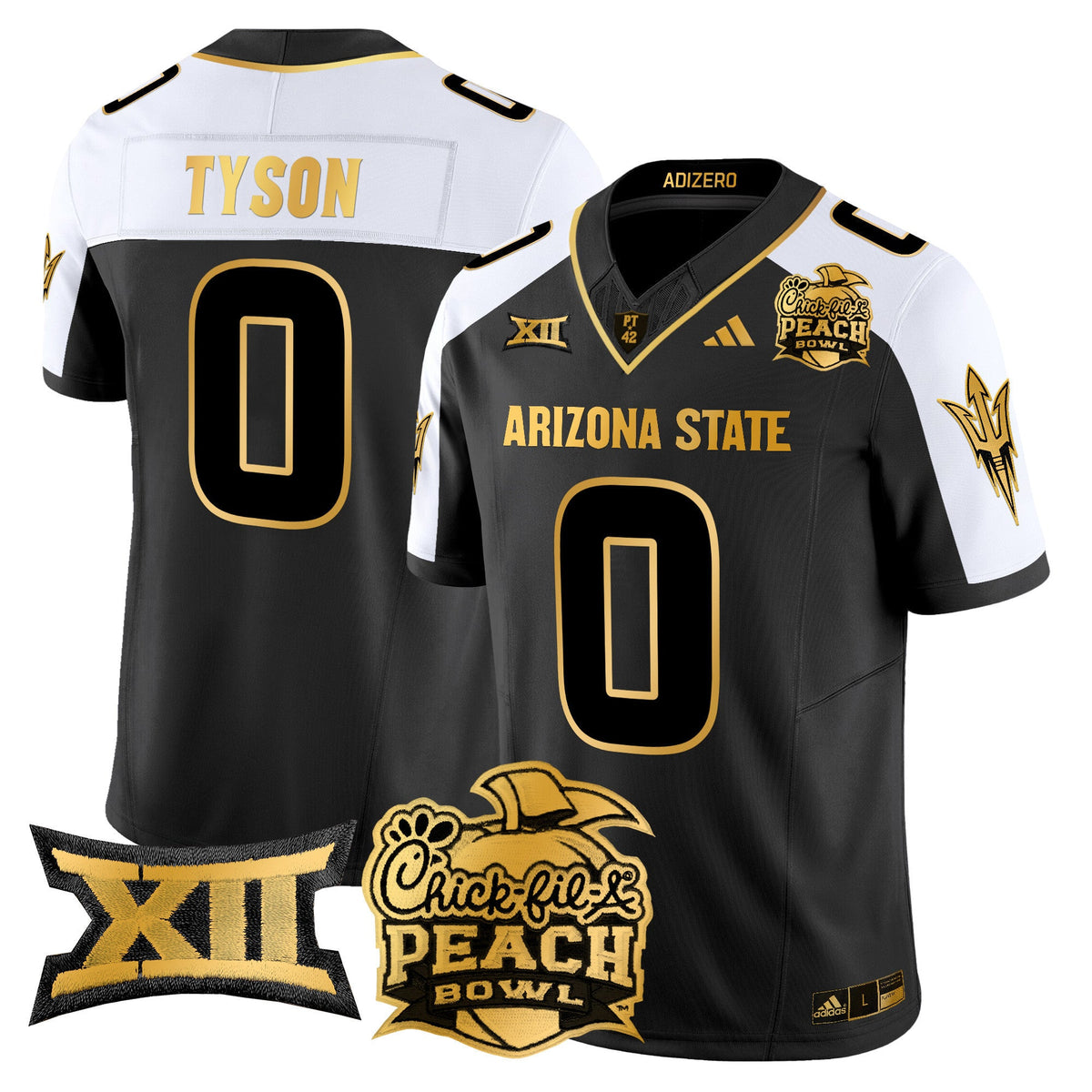 Men's Arizona State Sun Devils 2025 Peach Bowl Gold Vapor Limited Jersey V2 - All Stitched - image 3
