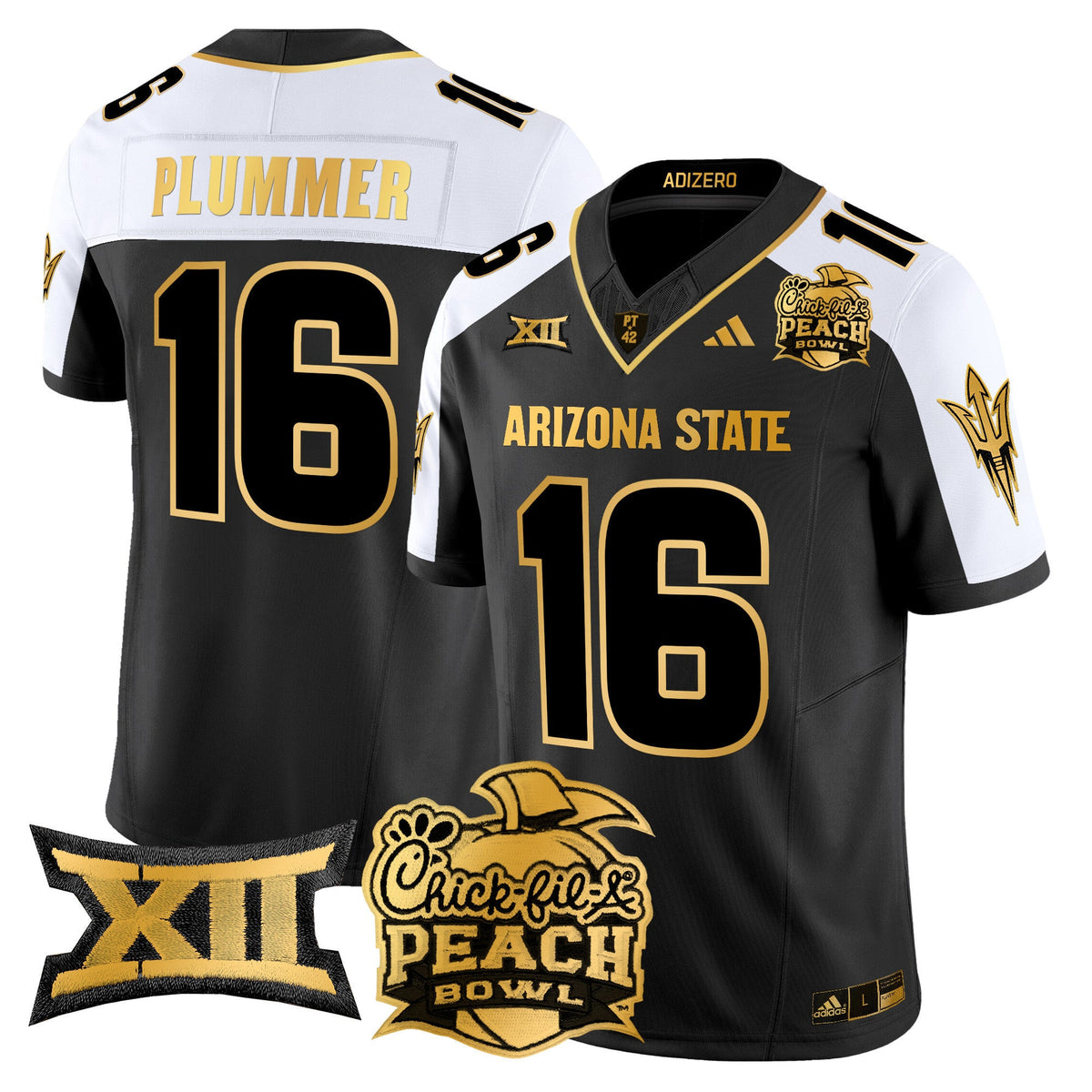 Men's Arizona State Sun Devils 2025 Peach Bowl Gold Vapor Limited Jersey V2 - All Stitched - image 4