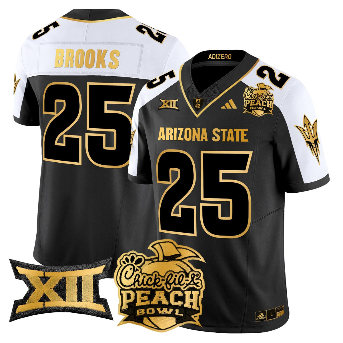 Men's Arizona State Sun Devils 2025 Peach Bowl Gold Vapor Limited Jersey V2 - All Stitched - image 5