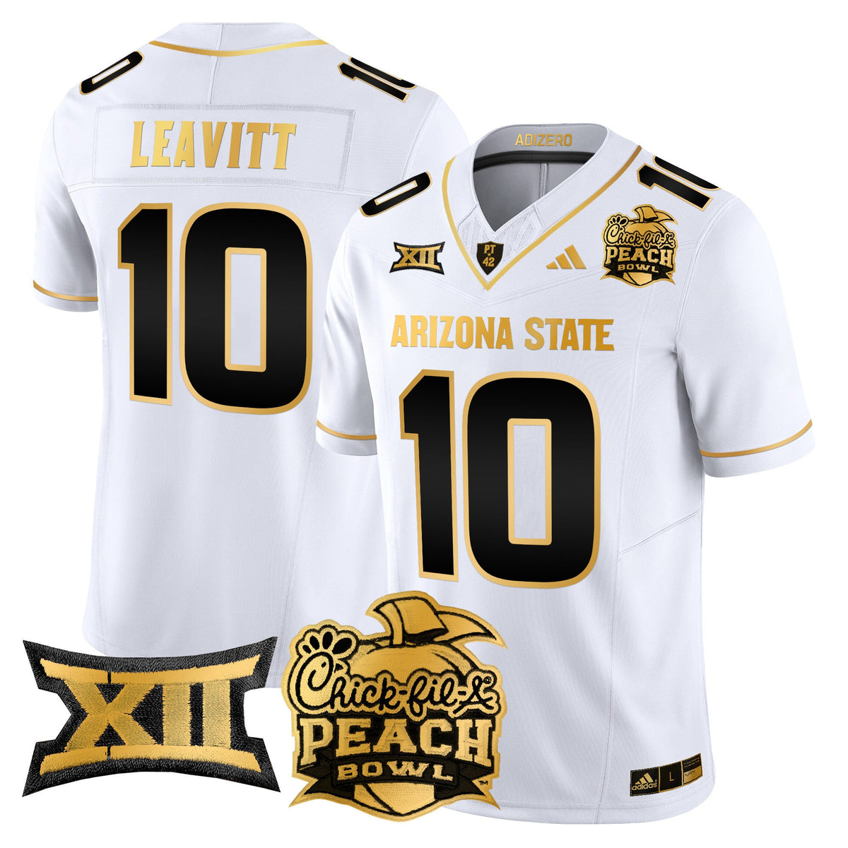 Men's Arizona State Sun Devils 2025 Peach Bowl Gold Vapor Limited Jersey V2 - All Stitched - image 9