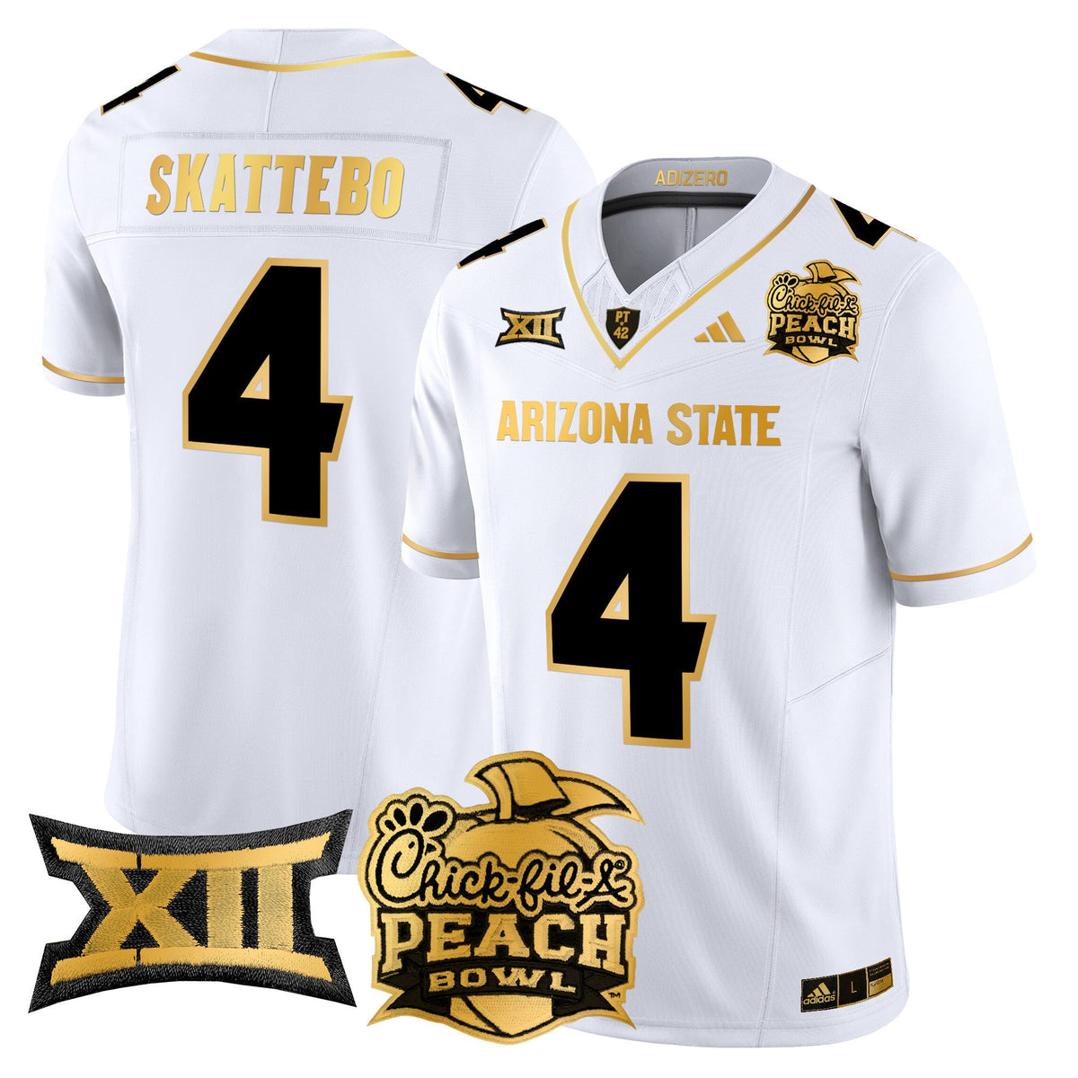 Men's Arizona State Sun Devils 2025 Peach Bowl Gold Vapor Limited Jersey V2 - All Stitched - image 10