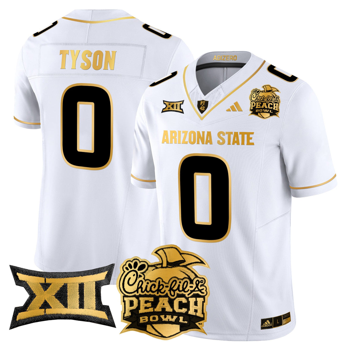 Men's Arizona State Sun Devils 2025 Peach Bowl Gold Vapor Limited Jersey V2 - All Stitched - image 11