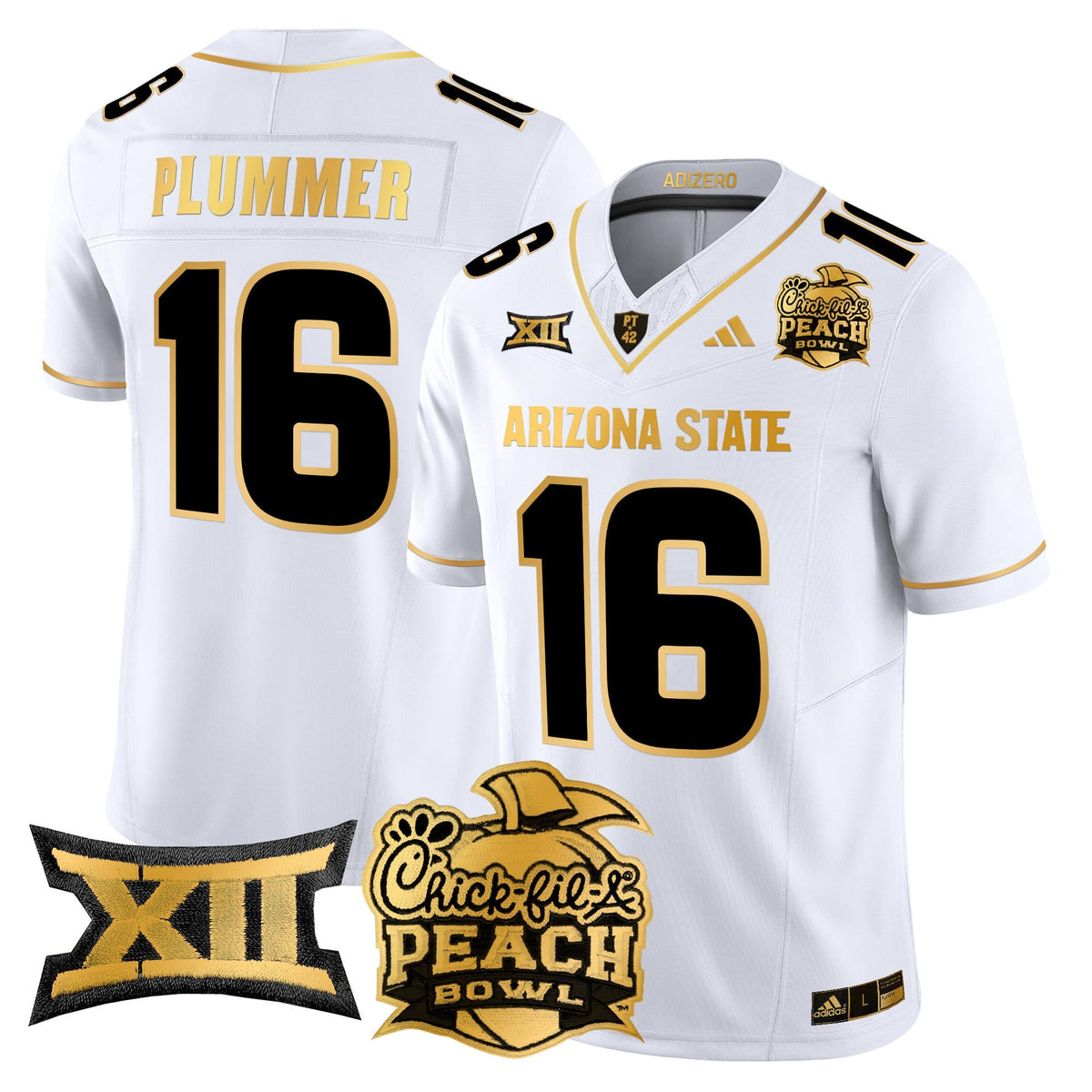 Men's Arizona State Sun Devils 2025 Peach Bowl Gold Vapor Limited Jersey V2 - All Stitched - image 12