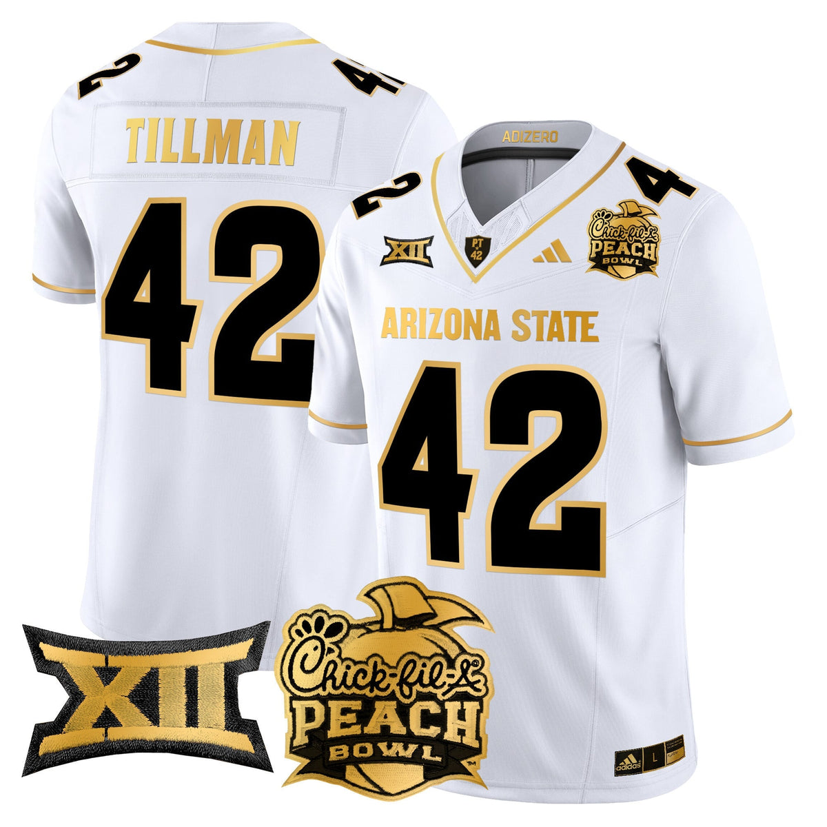 Men's Arizona State Sun Devils 2025 Peach Bowl Gold Vapor Limited Jersey V2 - All Stitched - image 14