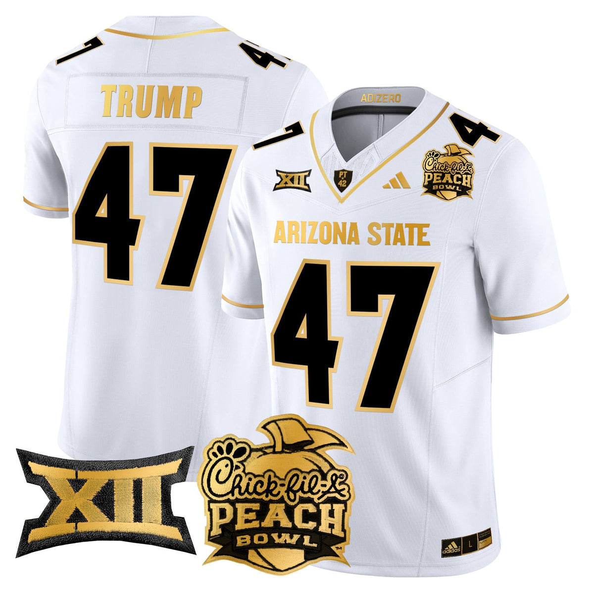 Men's Arizona State Sun Devils 2025 Peach Bowl Gold Vapor Limited Jersey V2 - All Stitched - image 15