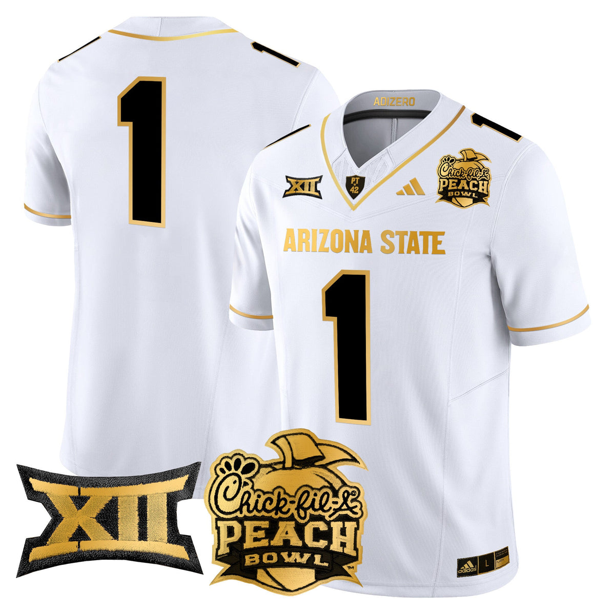 Men's Arizona State Sun Devils 2025 Peach Bowl Gold Vapor Limited Jersey V2 - All Stitched - image 16