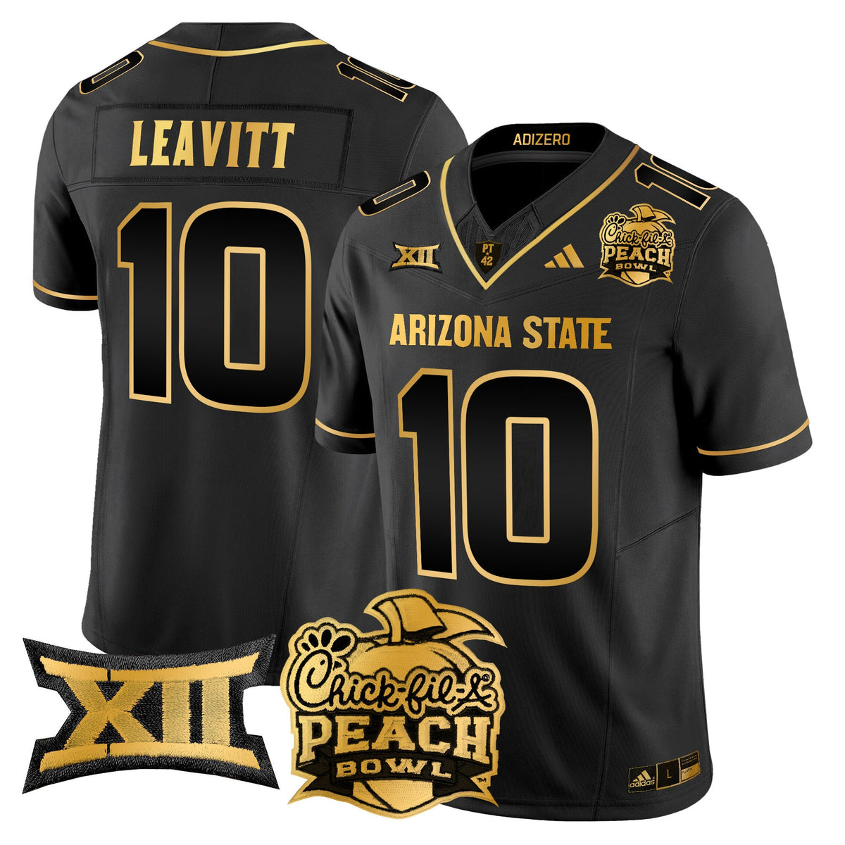 Men's Arizona State Sun Devils 2025 Peach Bowl Gold Vapor Limited Jersey V2 - All Stitched - image 17