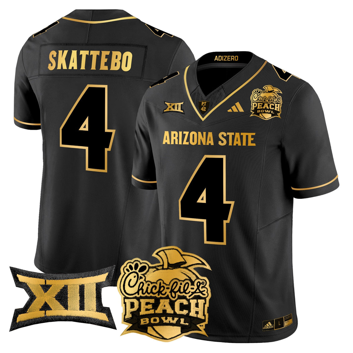Men's Arizona State Sun Devils 2025 Peach Bowl Gold Vapor Limited Jersey V2 - All Stitched - image 18