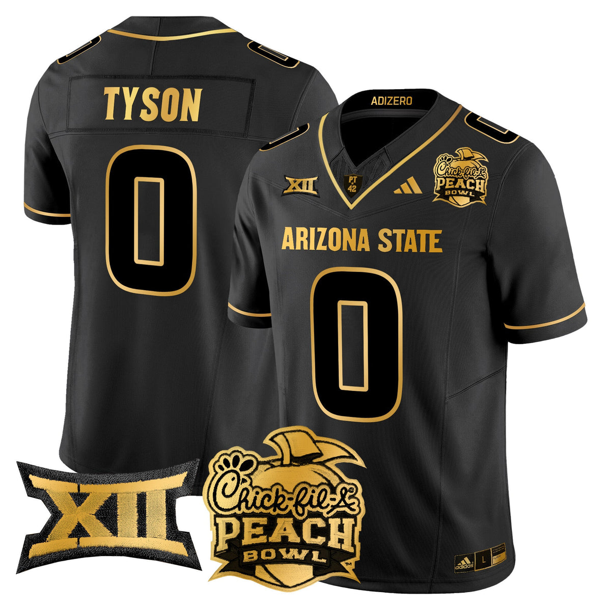 Men's Arizona State Sun Devils 2025 Peach Bowl Gold Vapor Limited Jersey V2 - All Stitched - image 19