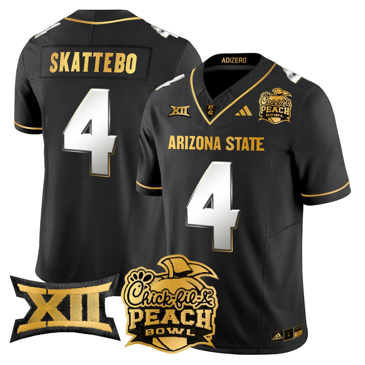 Men's Arizona State Sun Devils 2025 Peach Bowl Gold Vapor Limited Jersey V2 - All Stitched - image 26