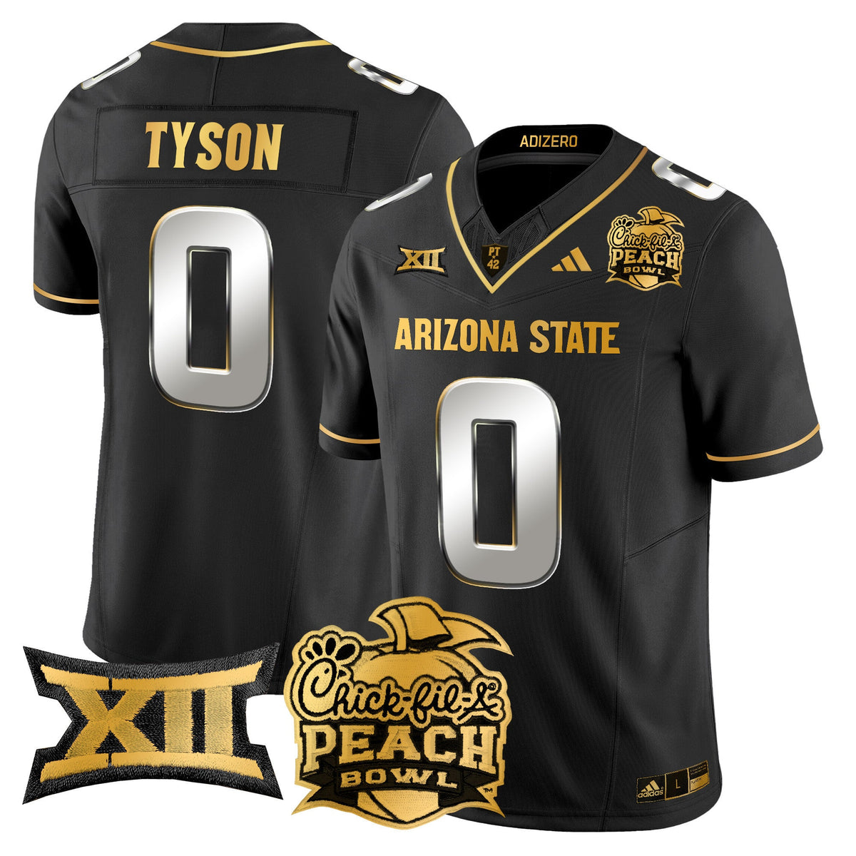Men's Arizona State Sun Devils 2025 Peach Bowl Gold Vapor Limited Jersey V2 - All Stitched - image 27