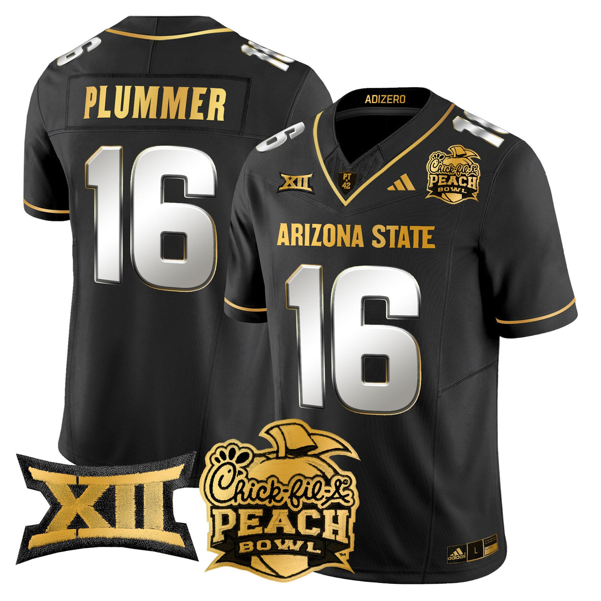 Men's Arizona State Sun Devils 2025 Peach Bowl Gold Vapor Limited Jersey V2 - All Stitched - image 28