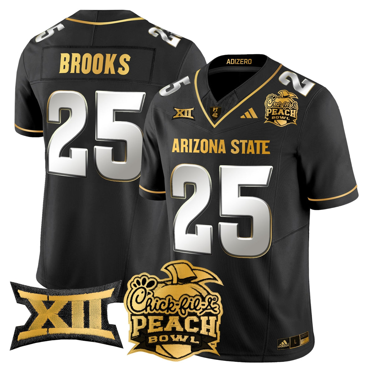 Men's Arizona State Sun Devils 2025 Peach Bowl Gold Vapor Limited Jersey V2 - All Stitched - image 29