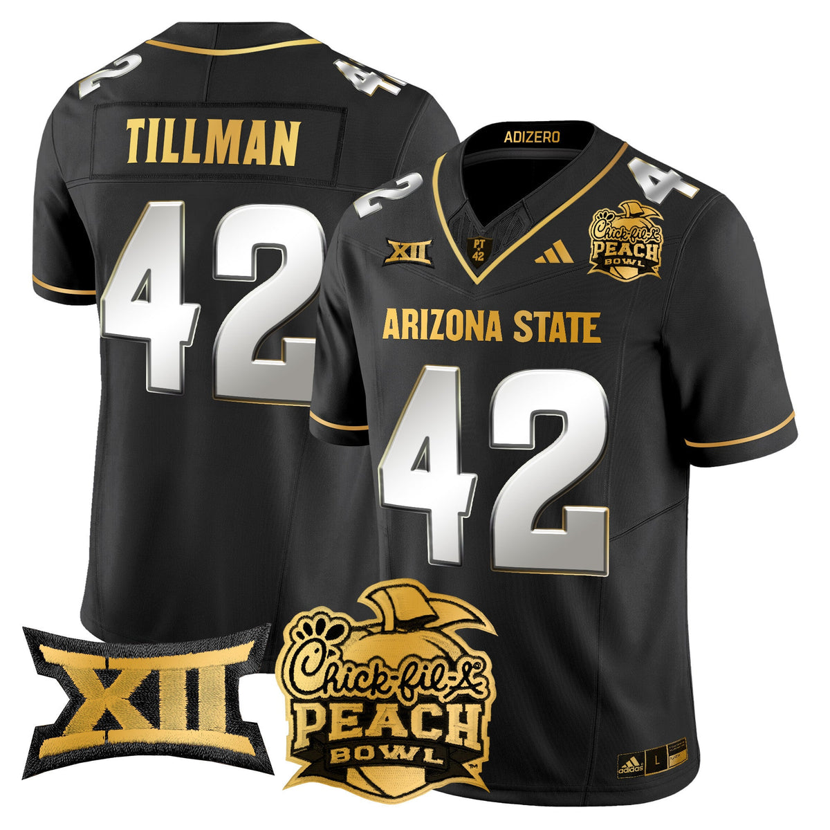 Men's Arizona State Sun Devils 2025 Peach Bowl Gold Vapor Limited Jersey V2 - All Stitched - image 30