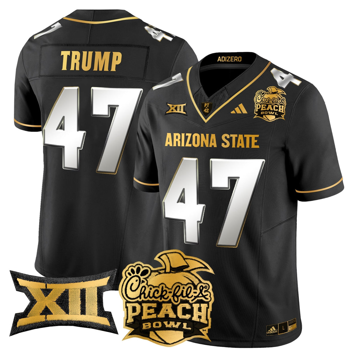 Men's Arizona State Sun Devils 2025 Peach Bowl Gold Vapor Limited Jersey V2 - All Stitched - image 31
