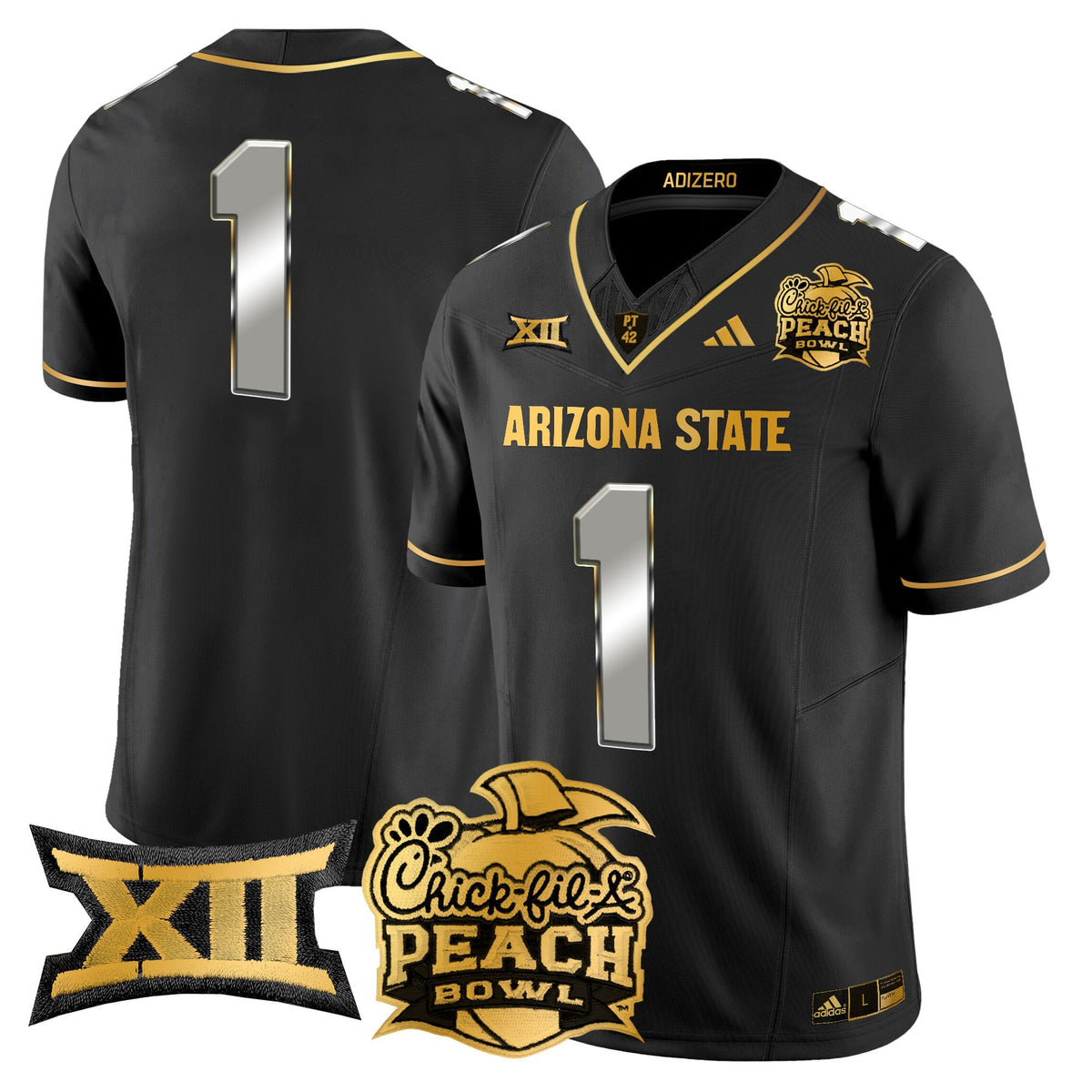 Men's Arizona State Sun Devils 2025 Peach Bowl Gold Vapor Limited Jersey V2 - All Stitched - image 32