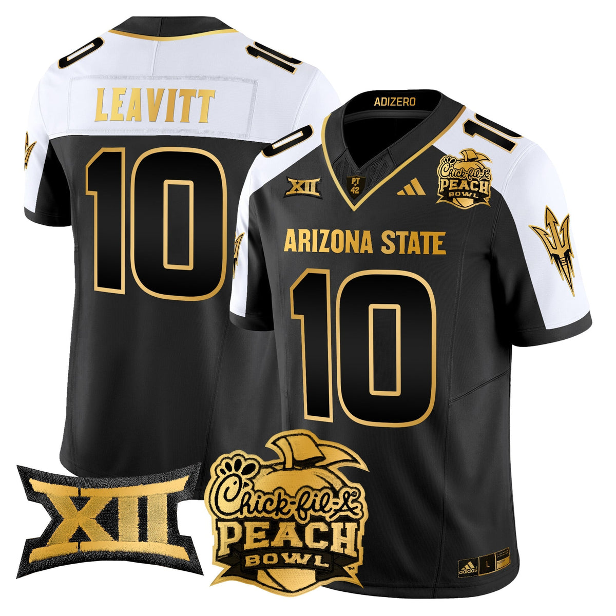 Men's Arizona State Sun Devils 2025 Peach Bowl Gold Vapor Limited Jersey V2 - All Stitched - image 1
