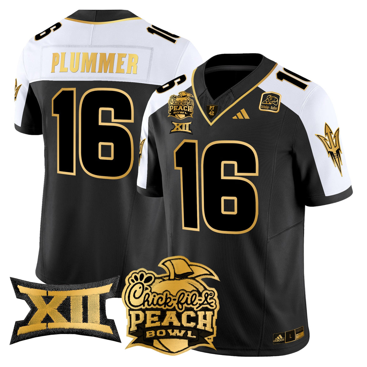 Men's Arizona State Sun Devils 2025 Peach Bowl Gold Vapor Limited Jersey - All Stitched - image 4