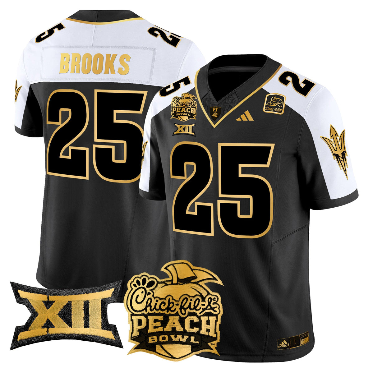 Men's Arizona State Sun Devils 2025 Peach Bowl Gold Vapor Limited Jersey - All Stitched - image 5