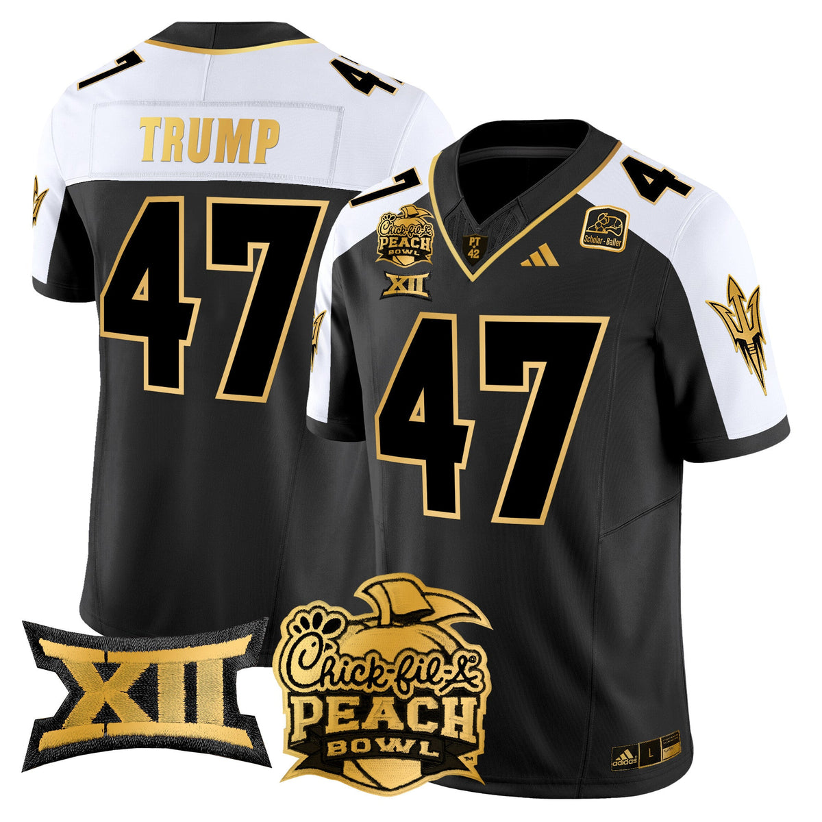 Men's Arizona State Sun Devils 2025 Peach Bowl Gold Vapor Limited Jersey - All Stitched - image 7