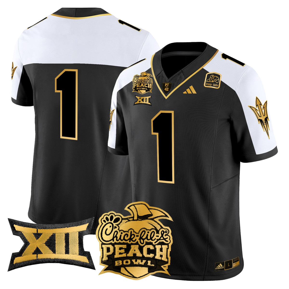 Men's Arizona State Sun Devils 2025 Peach Bowl Gold Vapor Limited Jersey - All Stitched - image 8