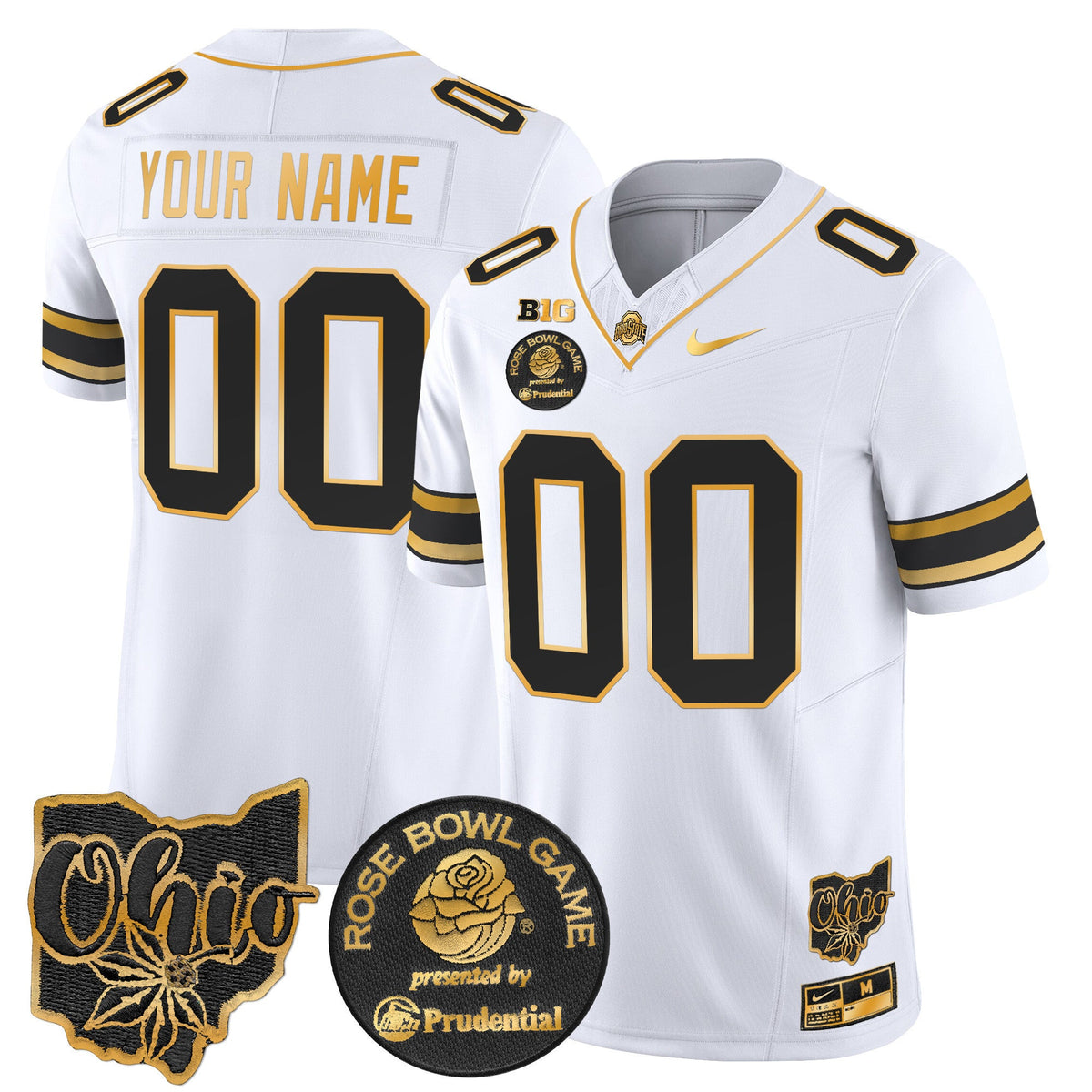 Ohio State Buckeyes Rose Bowl Gold Vapor Limited Custom Jersey - All Stitched - image 2