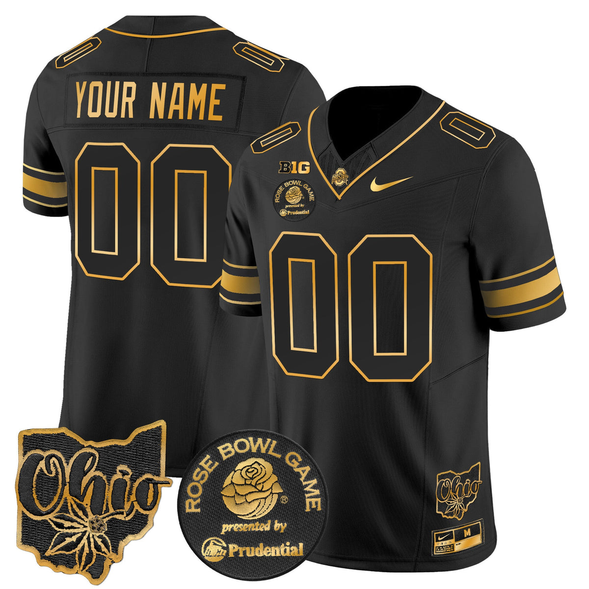 Ohio State Buckeyes Rose Bowl Gold Vapor Limited Custom Jersey - All Stitched - image 3