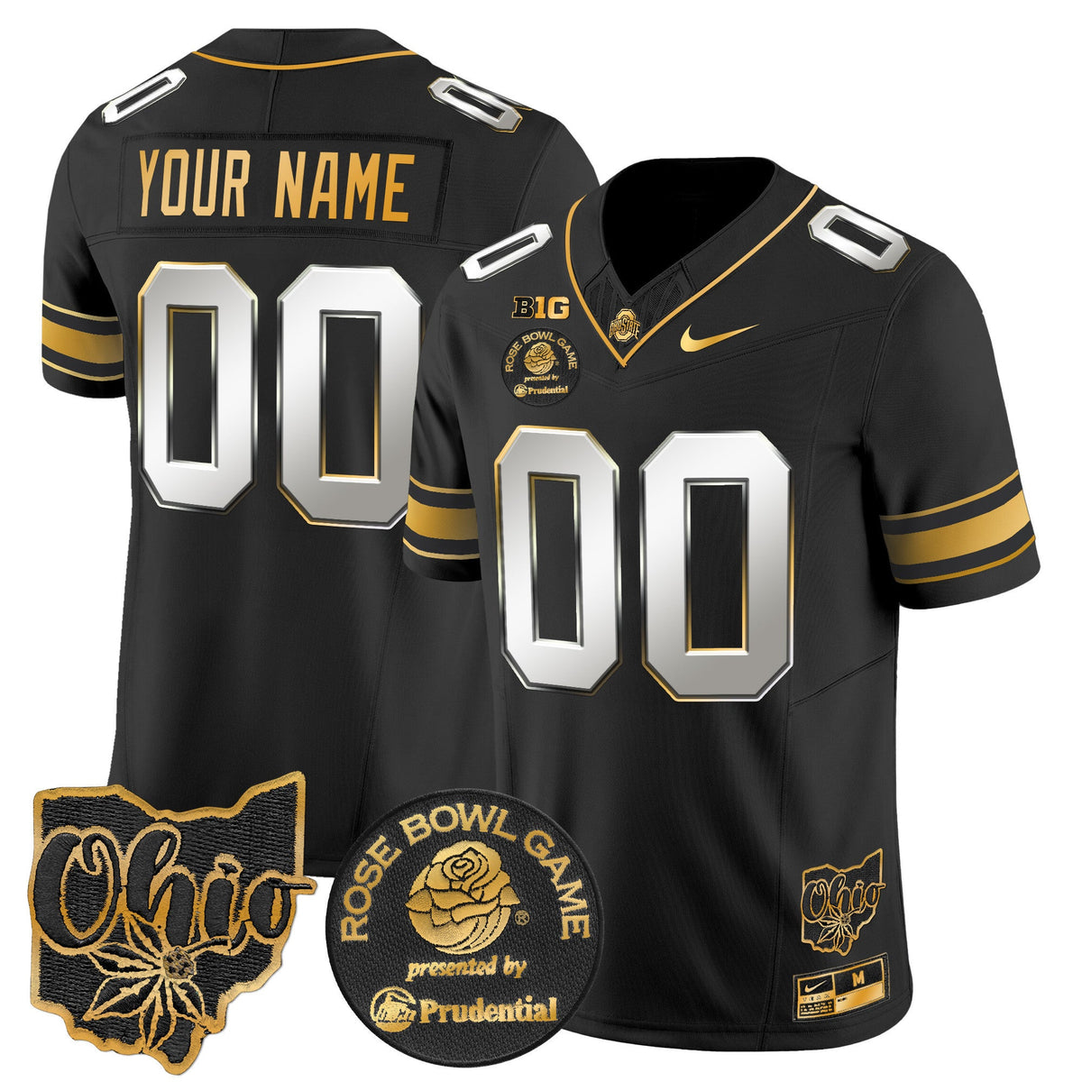 Ohio State Buckeyes Rose Bowl Gold Vapor Limited Custom Jersey - All Stitched - image 4