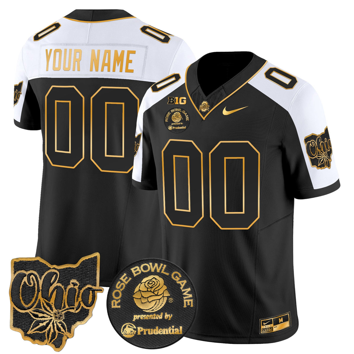 Ohio State Buckeyes Rose Bowl Gold Vapor Limited Custom Jersey - All Stitched - image 1