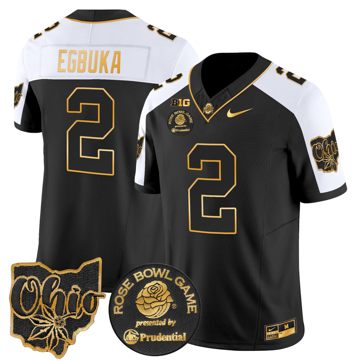 Men's Ohio State Buckeyes Rose Bowl Gold Vapor Limited Jersey - All Stitched - image 8