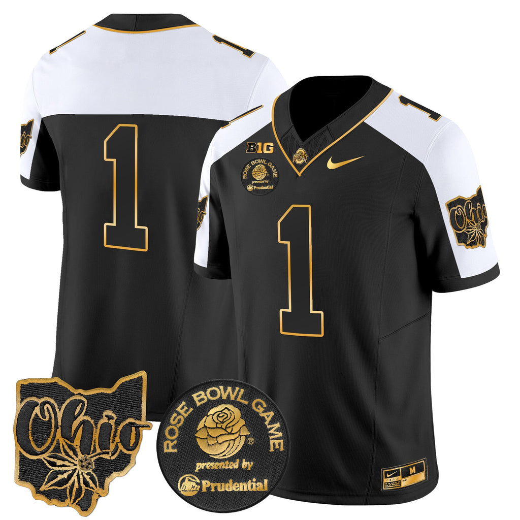Men's Ohio State Buckeyes Rose Bowl Gold Vapor Limited Jersey - All Stitched - image 10