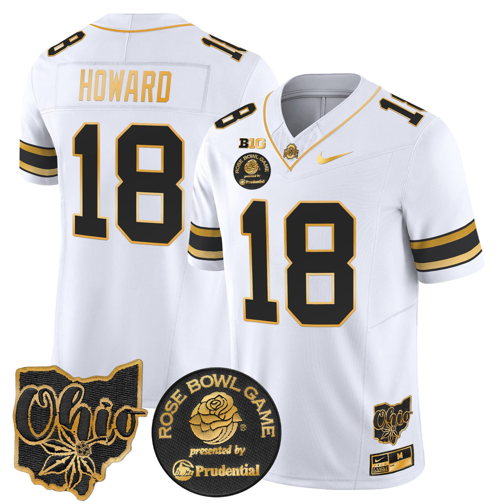 Men's Ohio State Buckeyes Rose Bowl Gold Vapor Limited Jersey - All Stitched - image 11
