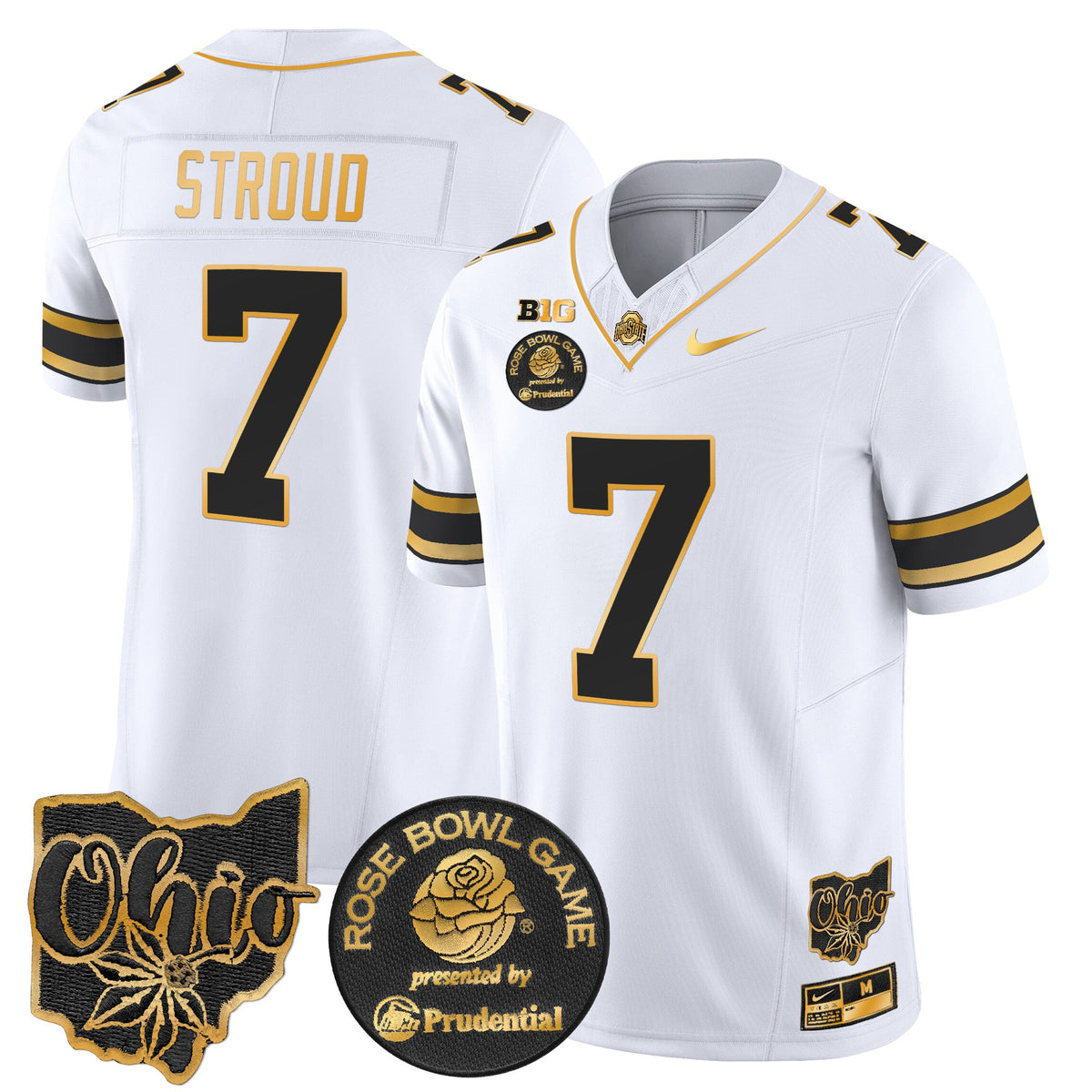 Men's Ohio State Buckeyes Rose Bowl Gold Vapor Limited Jersey - All Stitched - image 16