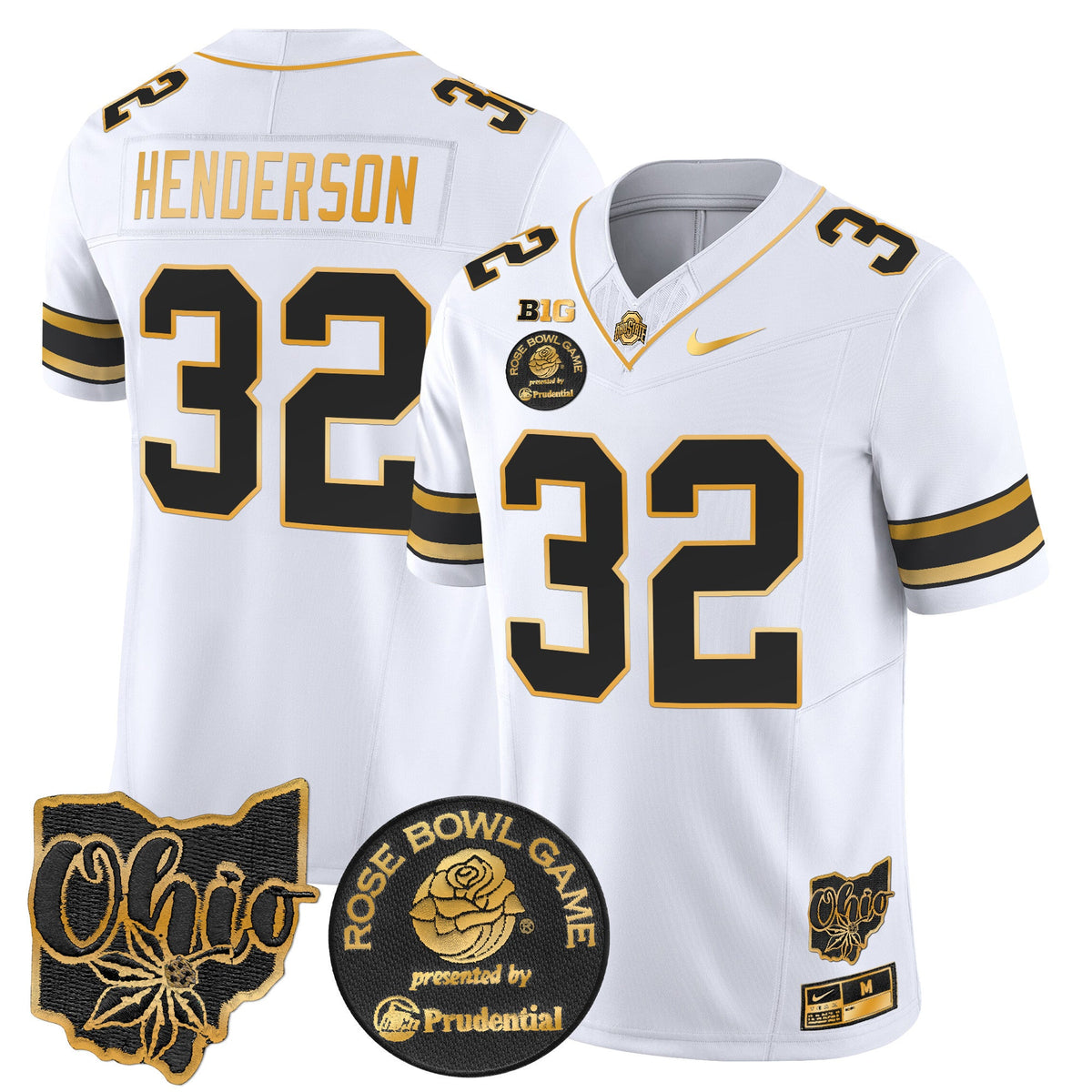 Men's Ohio State Buckeyes Rose Bowl Gold Vapor Limited Jersey - All Stitched - image 17