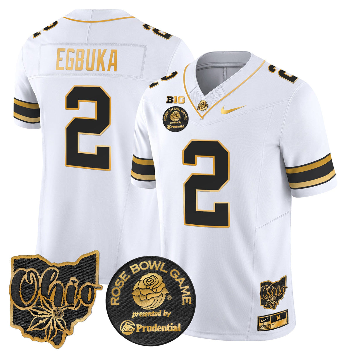 Men's Ohio State Buckeyes Rose Bowl Gold Vapor Limited Jersey - All Stitched - image 18