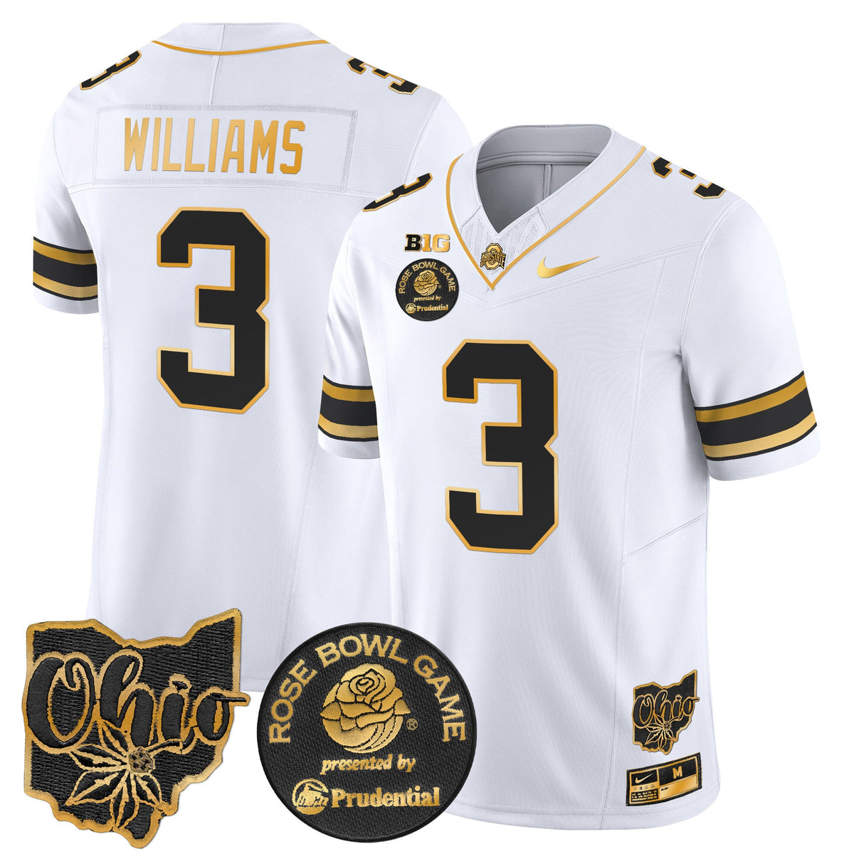 Men's Ohio State Buckeyes Rose Bowl Gold Vapor Limited Jersey - All Stitched - image 19