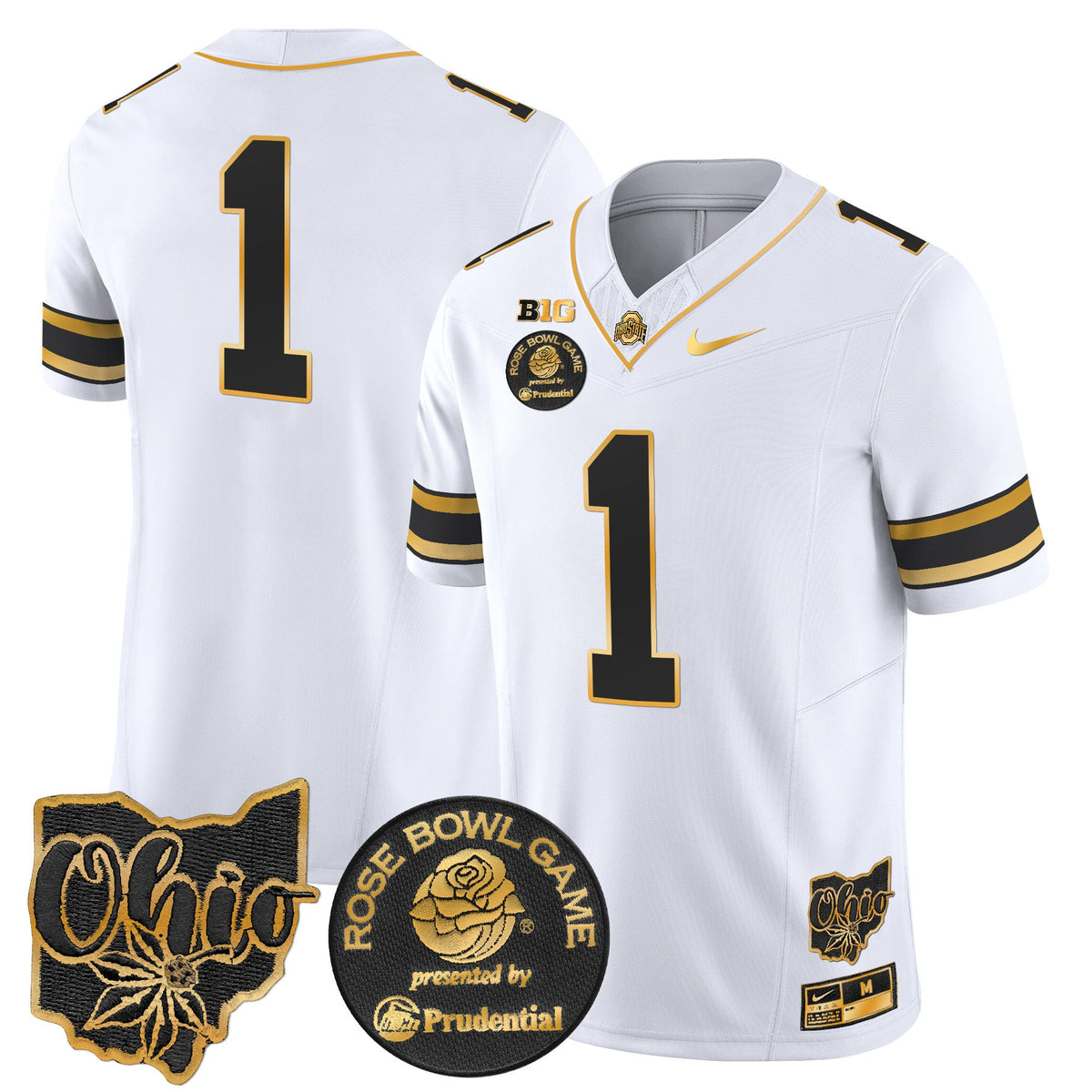 Men's Ohio State Buckeyes Rose Bowl Gold Vapor Limited Jersey - All Stitched - image 20