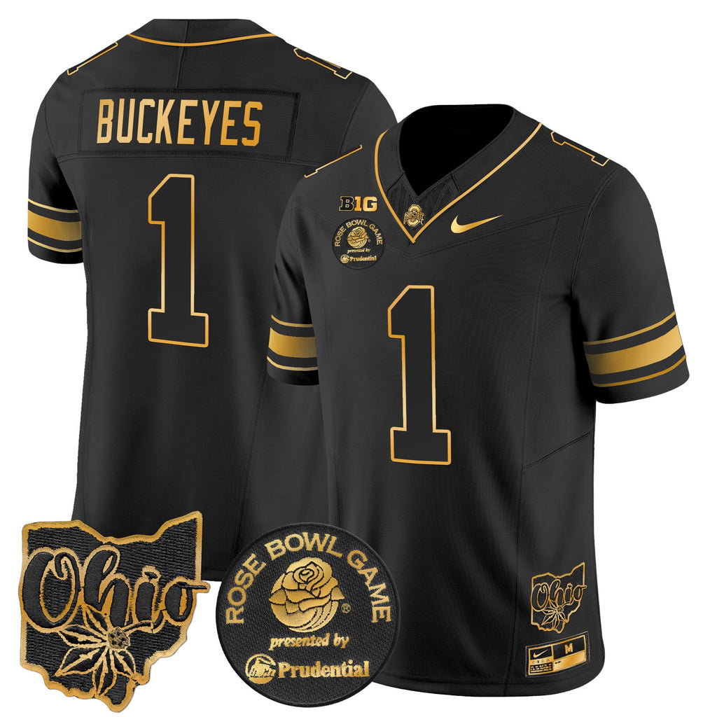 Men's Ohio State Buckeyes Rose Bowl Gold Vapor Limited Jersey - All Stitched - image 24