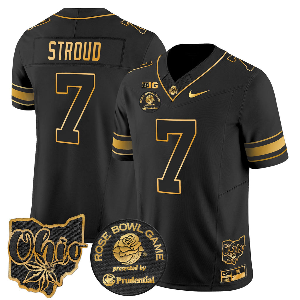 Men's Ohio State Buckeyes Rose Bowl Gold Vapor Limited Jersey - All Stitched - image 26