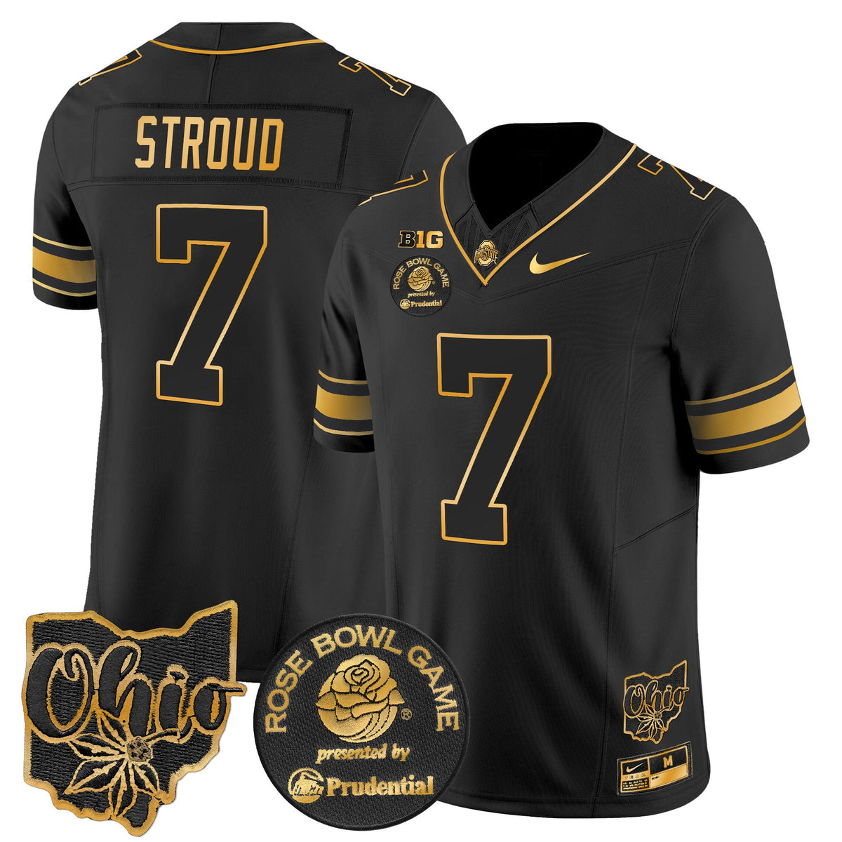 Men's Ohio State Buckeyes Rose Bowl Gold Vapor Limited Jersey - All Stitched - image 26