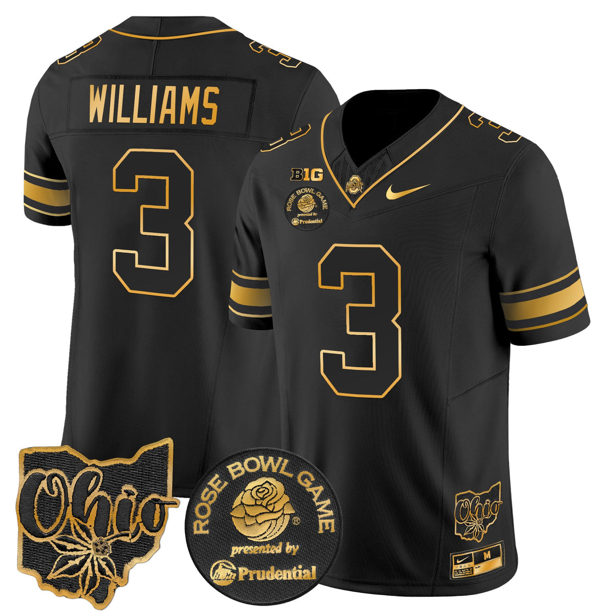Men's Ohio State Buckeyes Rose Bowl Gold Vapor Limited Jersey - All Stitched - image 29