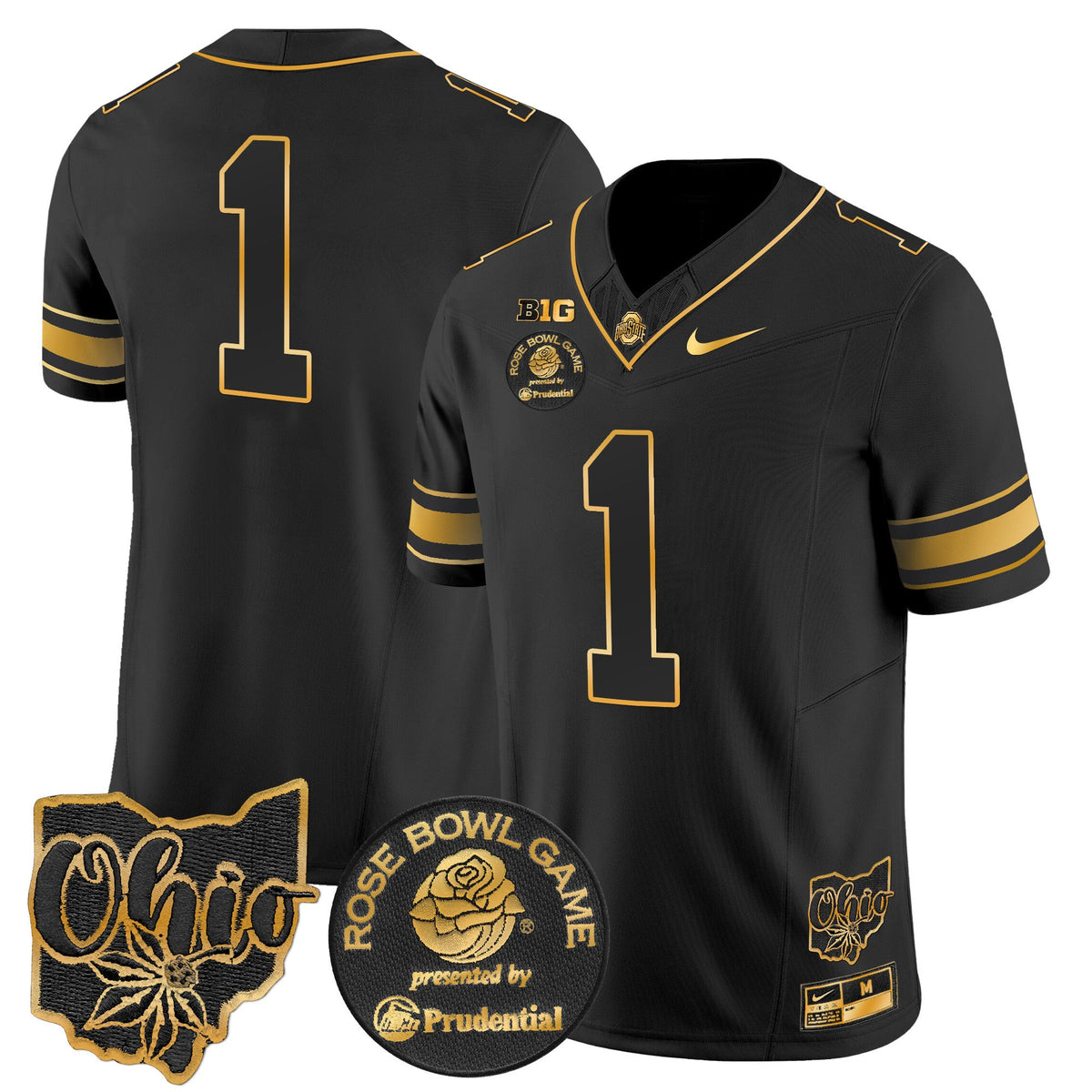 Men's Ohio State Buckeyes Rose Bowl Gold Vapor Limited Jersey - All Stitched - image 30