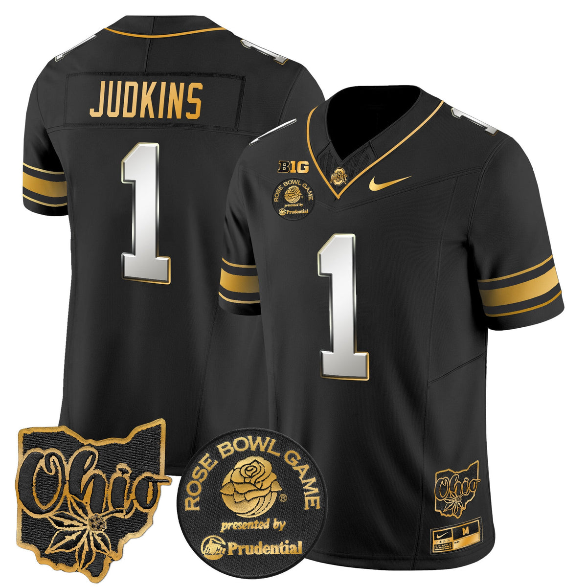 Men's Ohio State Buckeyes Rose Bowl Gold Vapor Limited Jersey - All Stitched - image 32