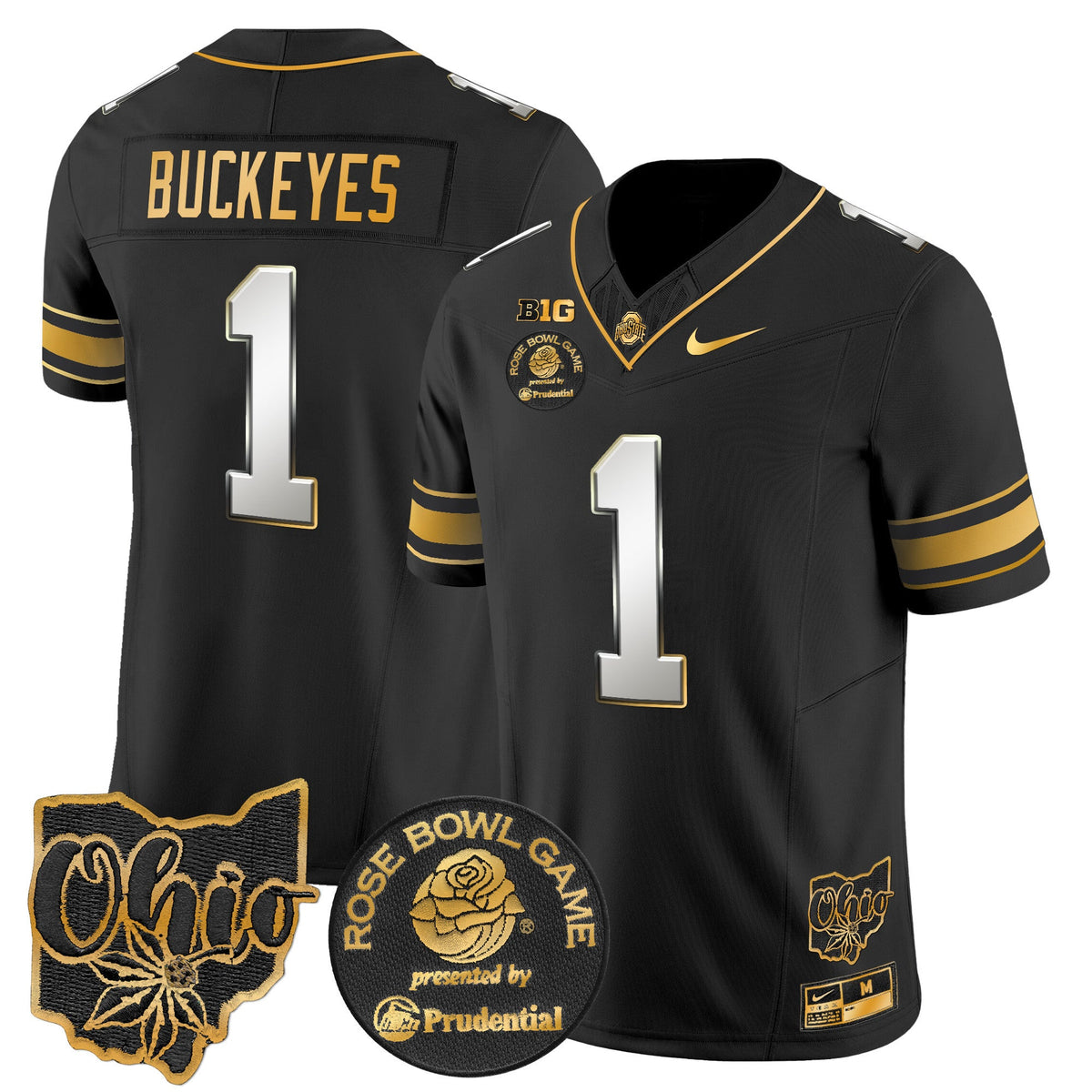 Men's Ohio State Buckeyes Rose Bowl Gold Vapor Limited Jersey - All Stitched - image 34