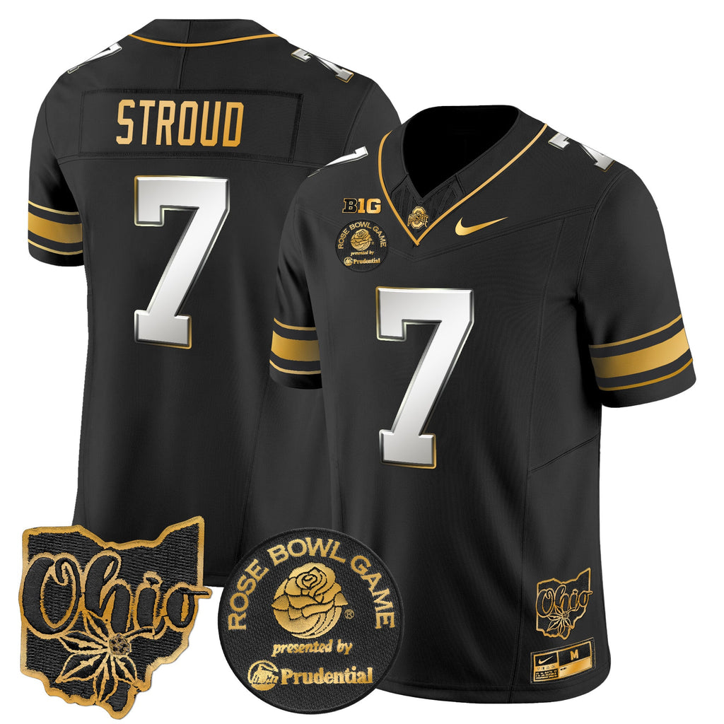 Men's Ohio State Buckeyes Rose Bowl Gold Vapor Limited Jersey - All Stitched - image 36