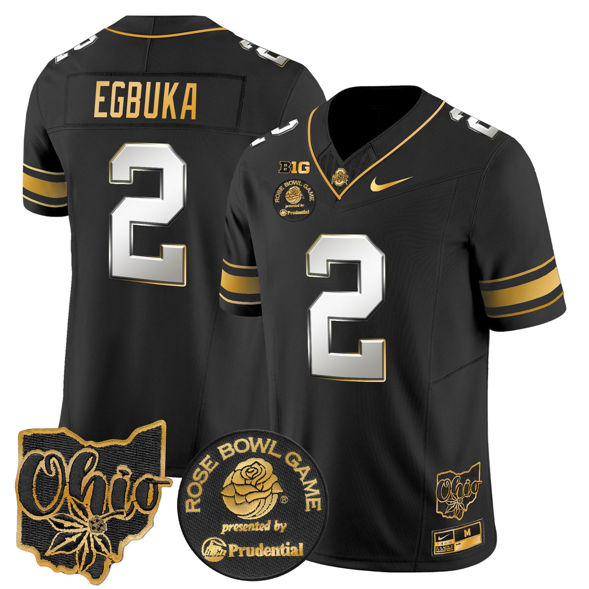 Men's Ohio State Buckeyes Rose Bowl Gold Vapor Limited Jersey - All Stitched - image 38