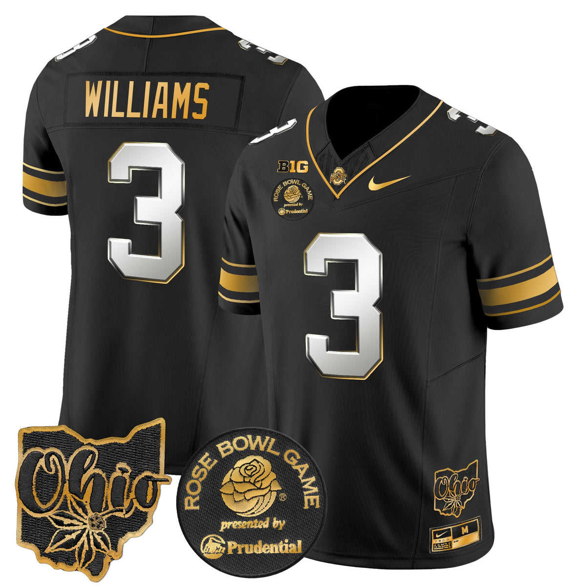 Men's Ohio State Buckeyes Rose Bowl Gold Vapor Limited Jersey - All Stitched - image 39