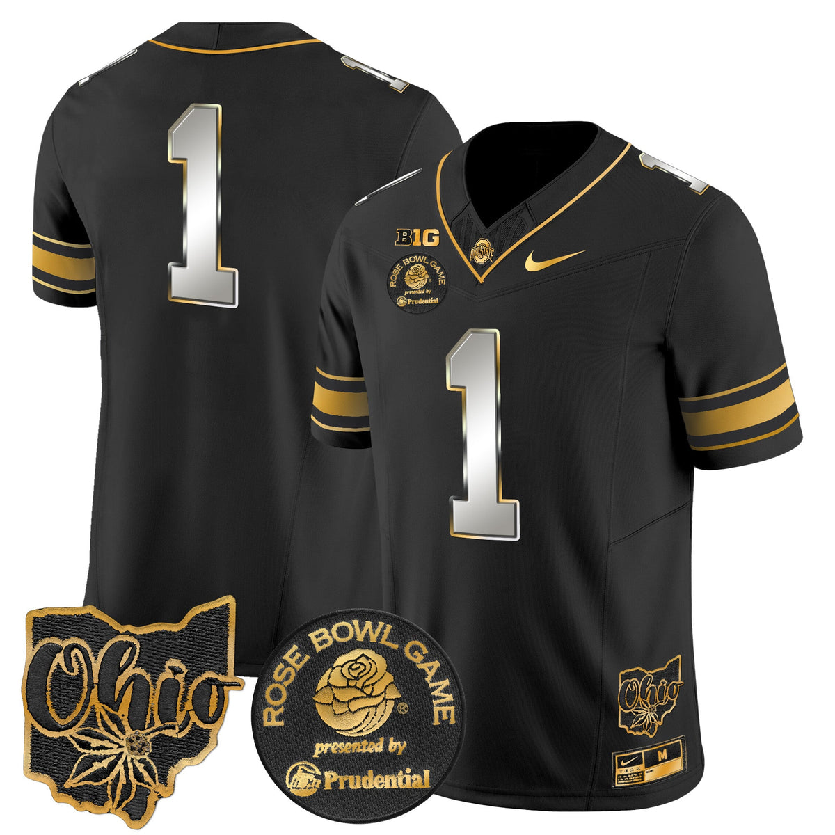 Men's Ohio State Buckeyes Rose Bowl Gold Vapor Limited Jersey - All Stitched - image 40