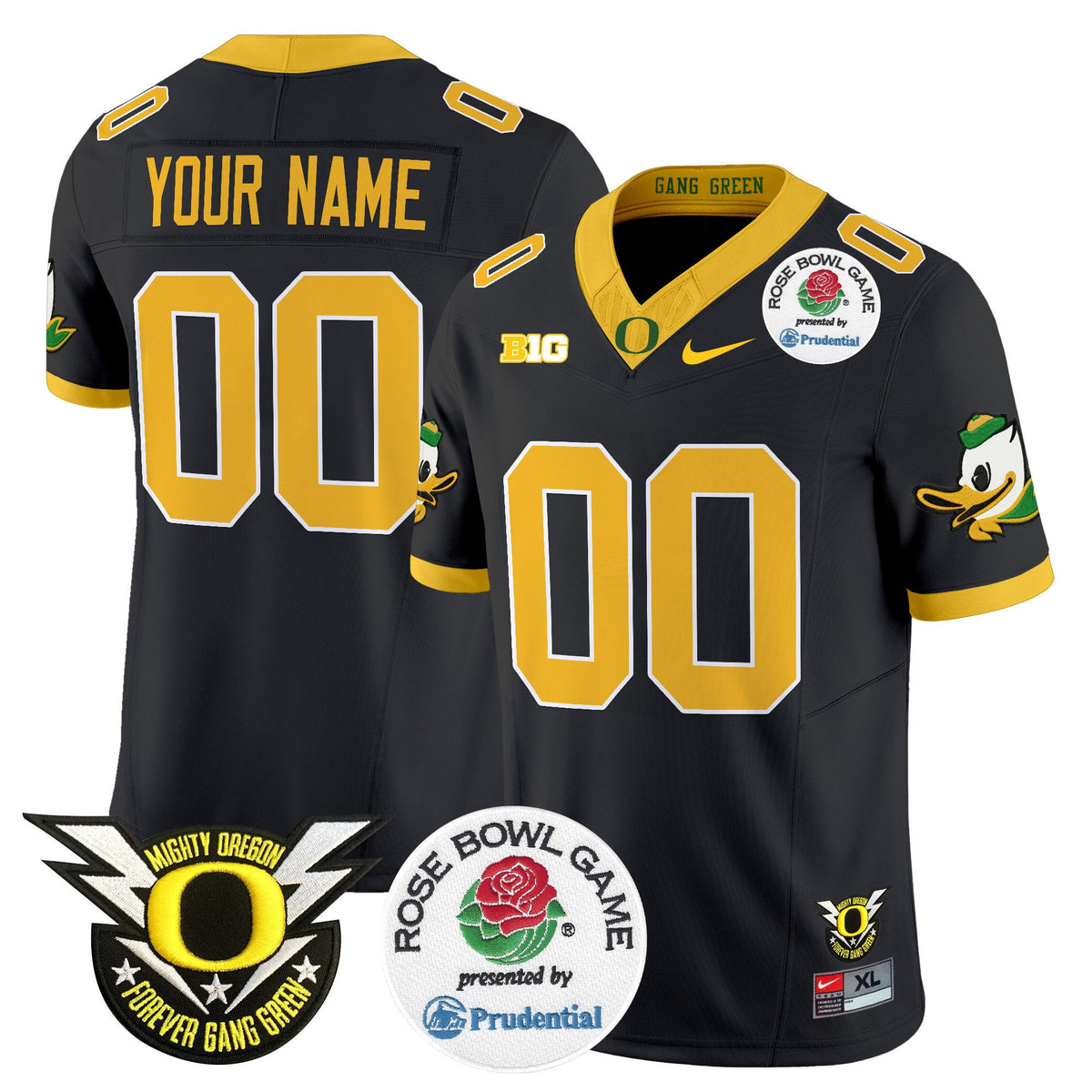 Oregon Ducks 2024 Rose Bowl Vapor Limited Custom Jersey - All Stitched - image 2